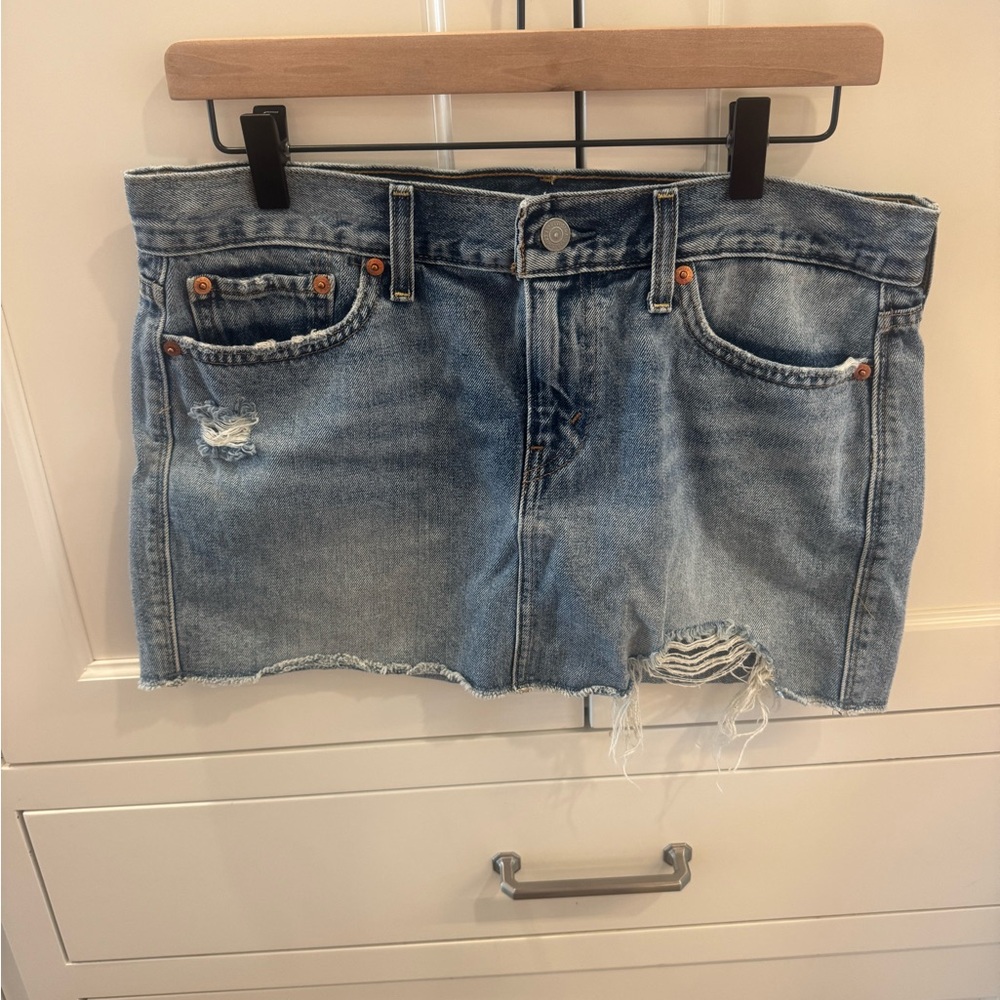 Levi’s Denim Distressed Mini Skirt